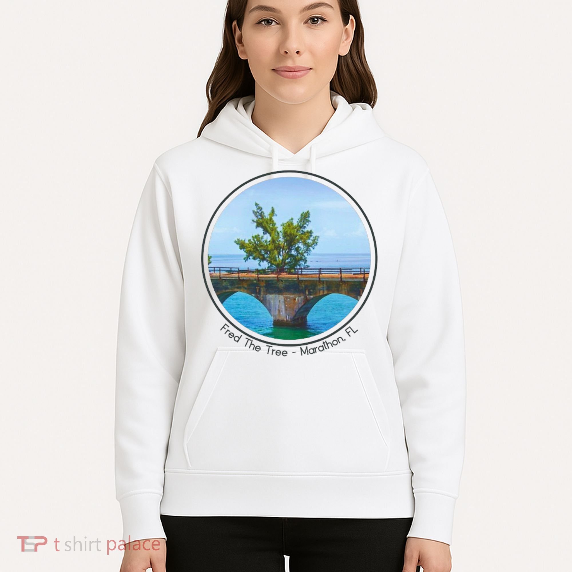 Fred The Tree Marathon Fl 7 Mile Bridge Tree Of Hope Hoodie