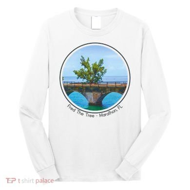 Fred The Tree Marathon Fl 7 Mile Bridge Tree Of Hope Long Sleeve Shirt