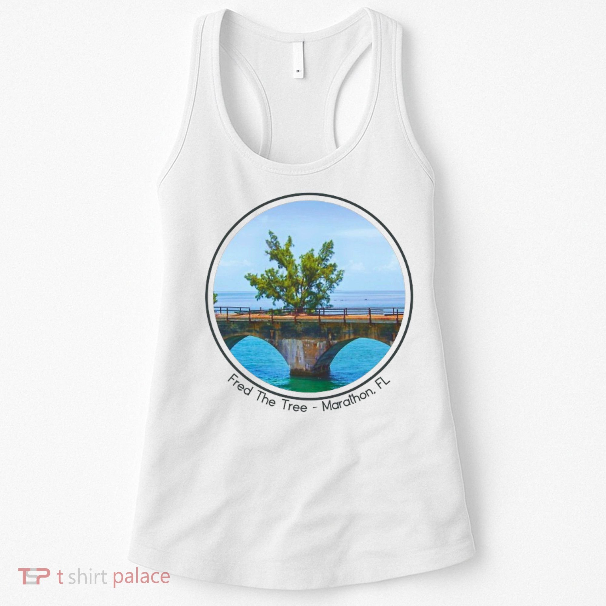 Fred The Tree Marathon Fl 7 Mile Bridge Tree Of Hope Women's Tank Top