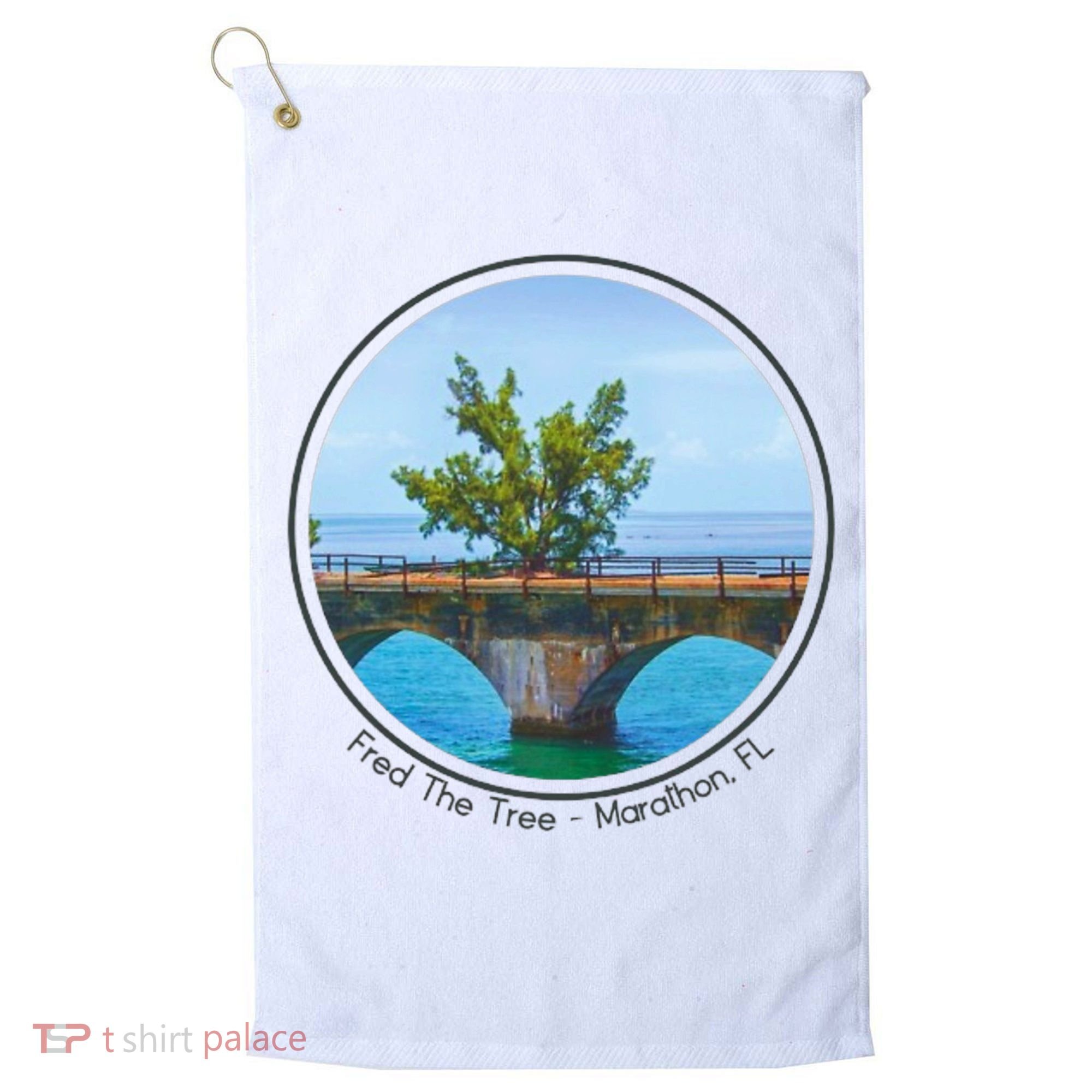 Fred The Tree Marathon Fl 7 Mile Bridge Tree Of Hope Golf Towel