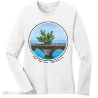 Fred The Tree Marathon Fl 7 Mile Bridge Tree Of Hope Women's Long Sleeve Shirt thumb 0
