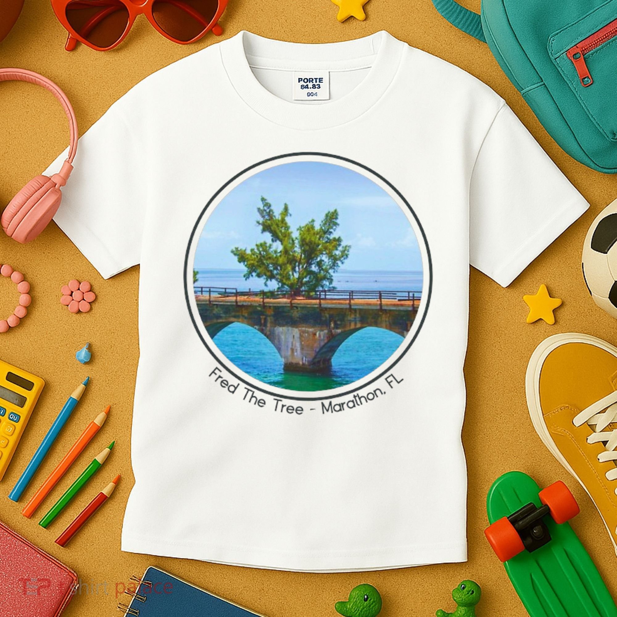 Fred The Tree Marathon Fl 7 Mile Bridge Tree Of Hope Kids T-Shirt