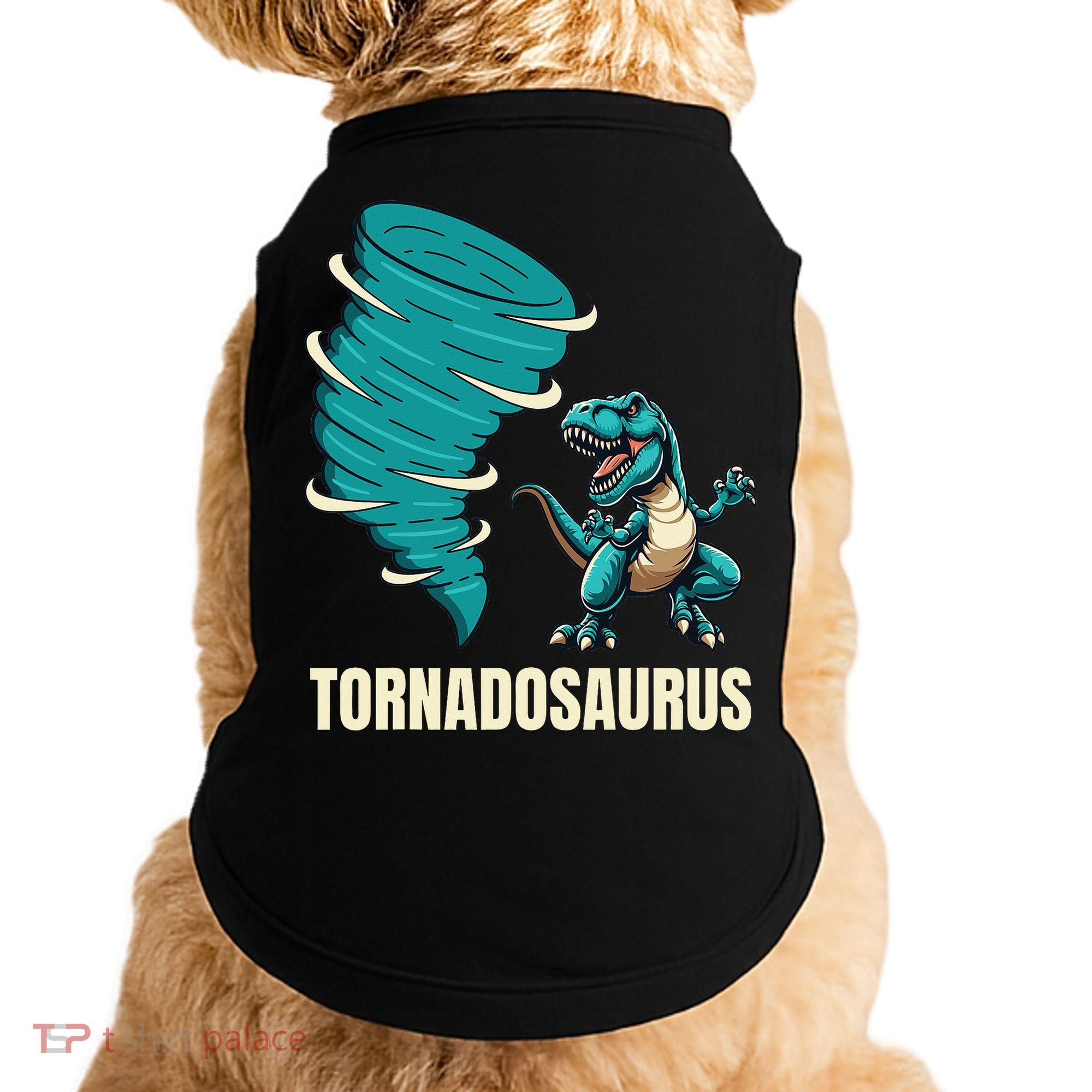 Funny Tornado T Rex Tornado Chaser Doggie Tank