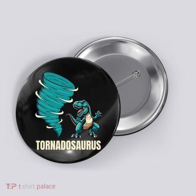 Funny Tornado T Rex Tornado Chaser Button