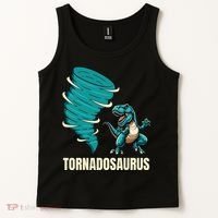 Funny Tornado T Rex Tornado Chaser Tank Top thumb 2