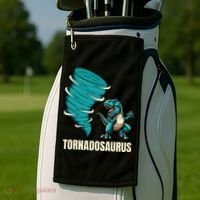 Funny Tornado T Rex Tornado Chaser Golf Towel thumb 2