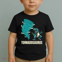 Funny Tornado T Rex Tornado Chaser Toddler T-Shirt thumb 2