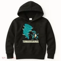 Funny Tornado T Rex Tornado Chaser Kids Hoodie thumb 0