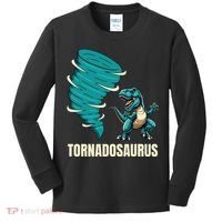Funny Tornado T Rex Tornado Chaser Kids Long Sleeve Shirt thumb 0