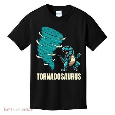 Funny Tornado T Rex Tornado Chaser Kids T-Shirt