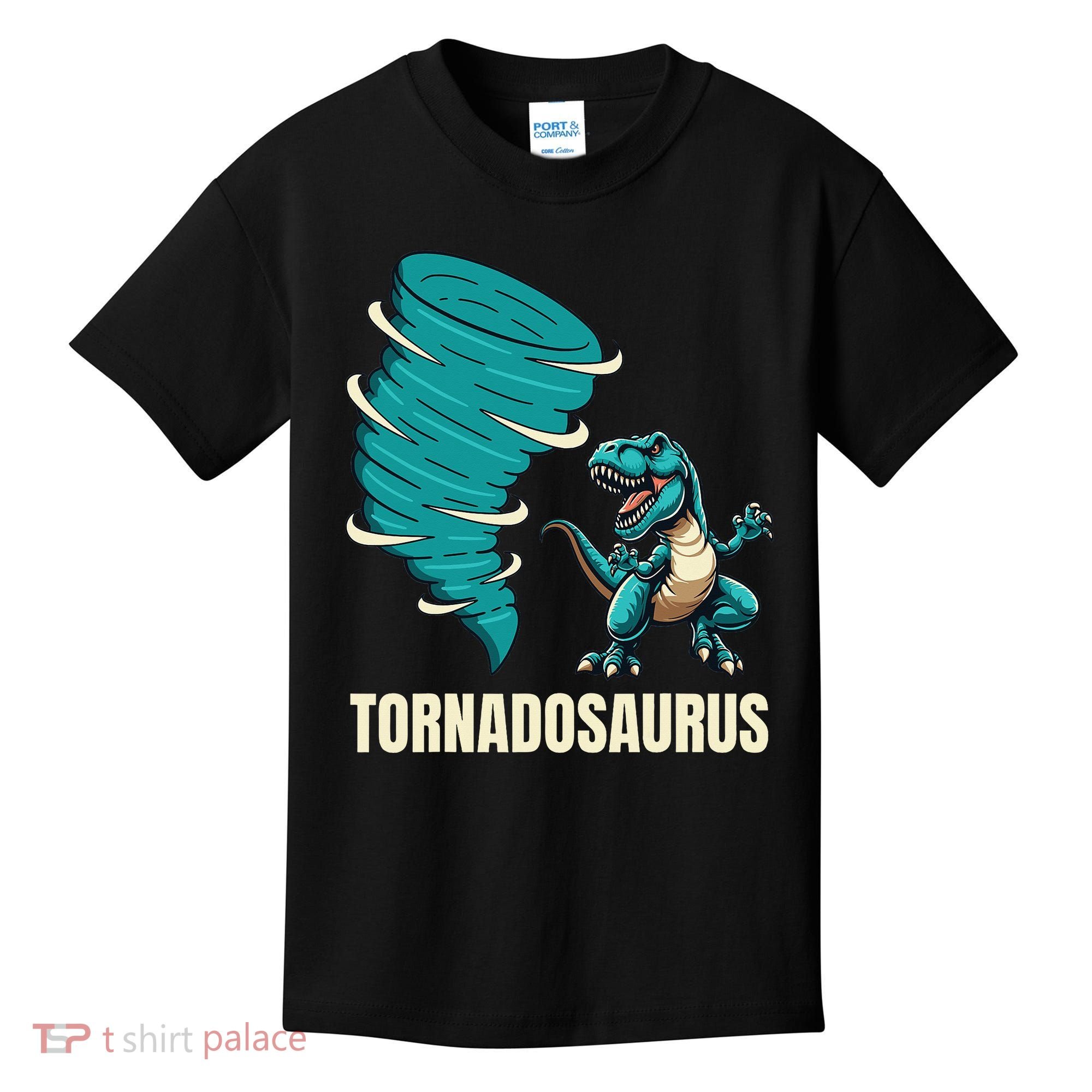 Funny Tornado T Rex Tornado Chaser Kids T-Shirt