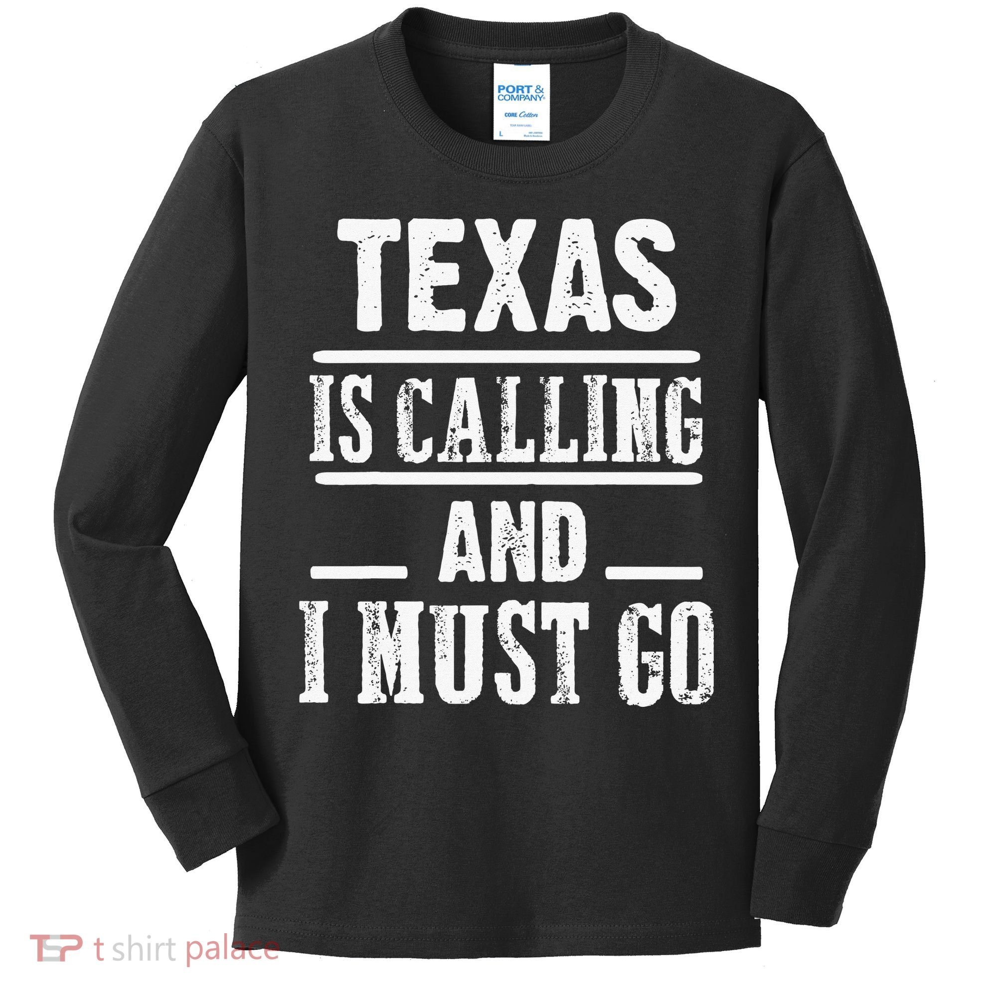 funny Traveling Texas is calling and I must go Kids Long Sleeve Shirt