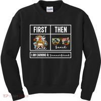 First Teach Then Beach I Am Earning A Summer Break Teacher Kids Sweatshirt thumb 0
