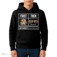 First Teach Then Beach I Am Earning A Summer Break Teacher Kids Hoodie thumb 4