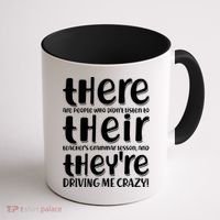 Funny There Their Theyre Grammar Lesson Coffee Mug thumb 1