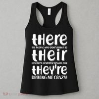 Funny There Their Theyre Grammar Lesson Women's Tank Top thumb 3