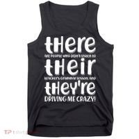 Funny There Their Theyre Grammar Lesson Tank Top thumb 0