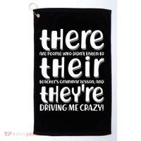 Funny There Their Theyre Grammar Lesson Golf Towel thumb 0
