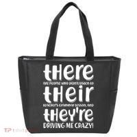 Funny There Their Theyre Grammar Lesson Tote Bag thumb 0