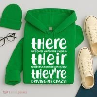 Funny There Their Theyre Grammar Lesson Hoodie thumb 4