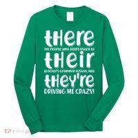 Funny There Their Theyre Grammar Lesson Long Sleeve Shirt thumb 0