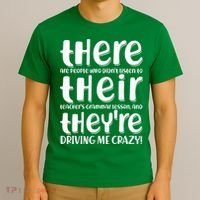 Funny There Their Theyre Grammar Lesson T-Shirt thumb 3