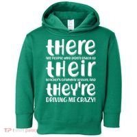 Funny There Their Theyre Grammar Lesson Toddler Hoodie thumb 0