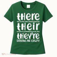 Funny There Their Theyre Grammar Lesson Women's T-Shirt thumb 0