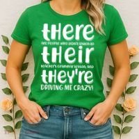 Funny There Their Theyre Grammar Lesson Women's T-Shirt thumb 2
