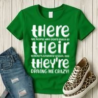 Funny There Their Theyre Grammar Lesson Women's T-Shirt thumb 3