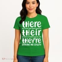 Funny There Their Theyre Grammar Lesson Women's T-Shirt thumb 4