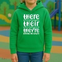 Funny There Their Theyre Grammar Lesson Kids Hoodie thumb 3