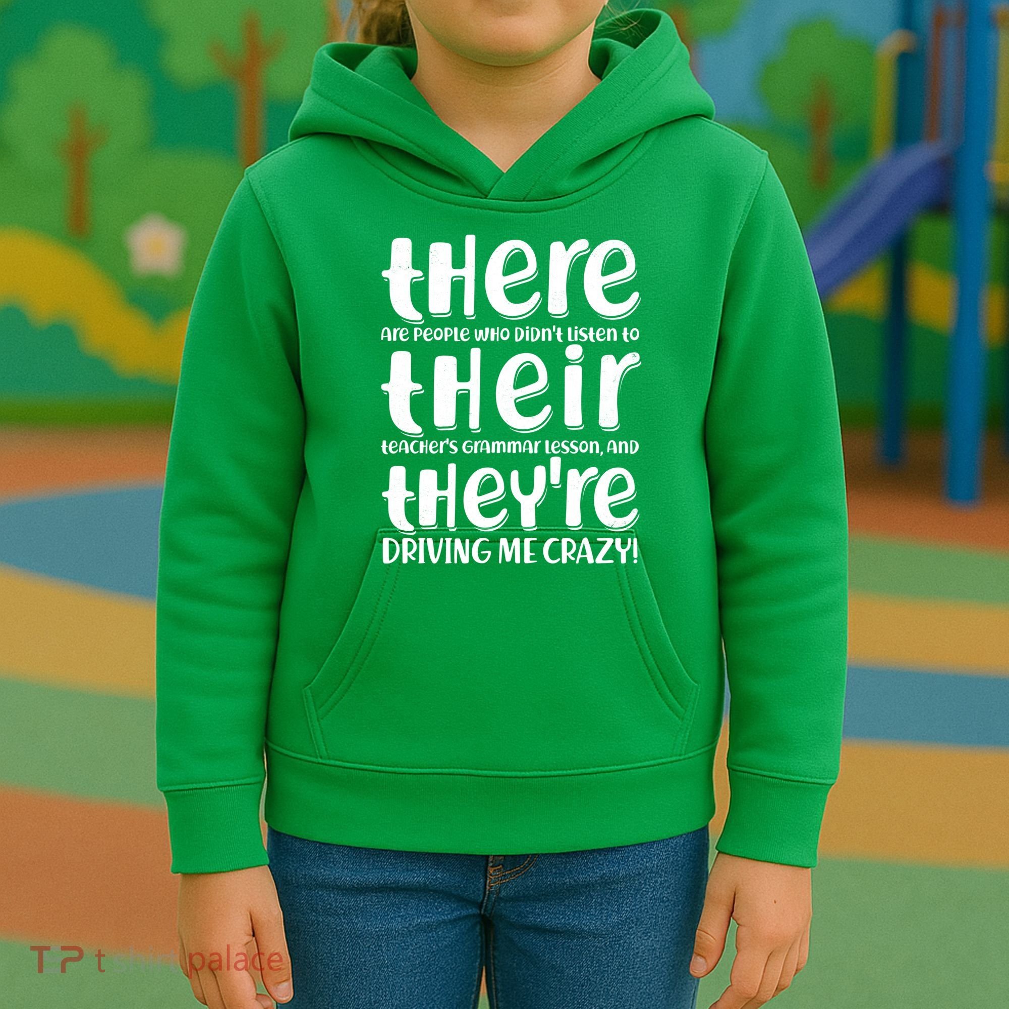 Funny There Their Theyre Grammar Lesson Kids Hoodie