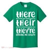 Funny There Their Theyre Grammar Lesson Kids T-Shirt thumb 0