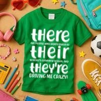 Funny There Their Theyre Grammar Lesson Kids T-Shirt thumb 3