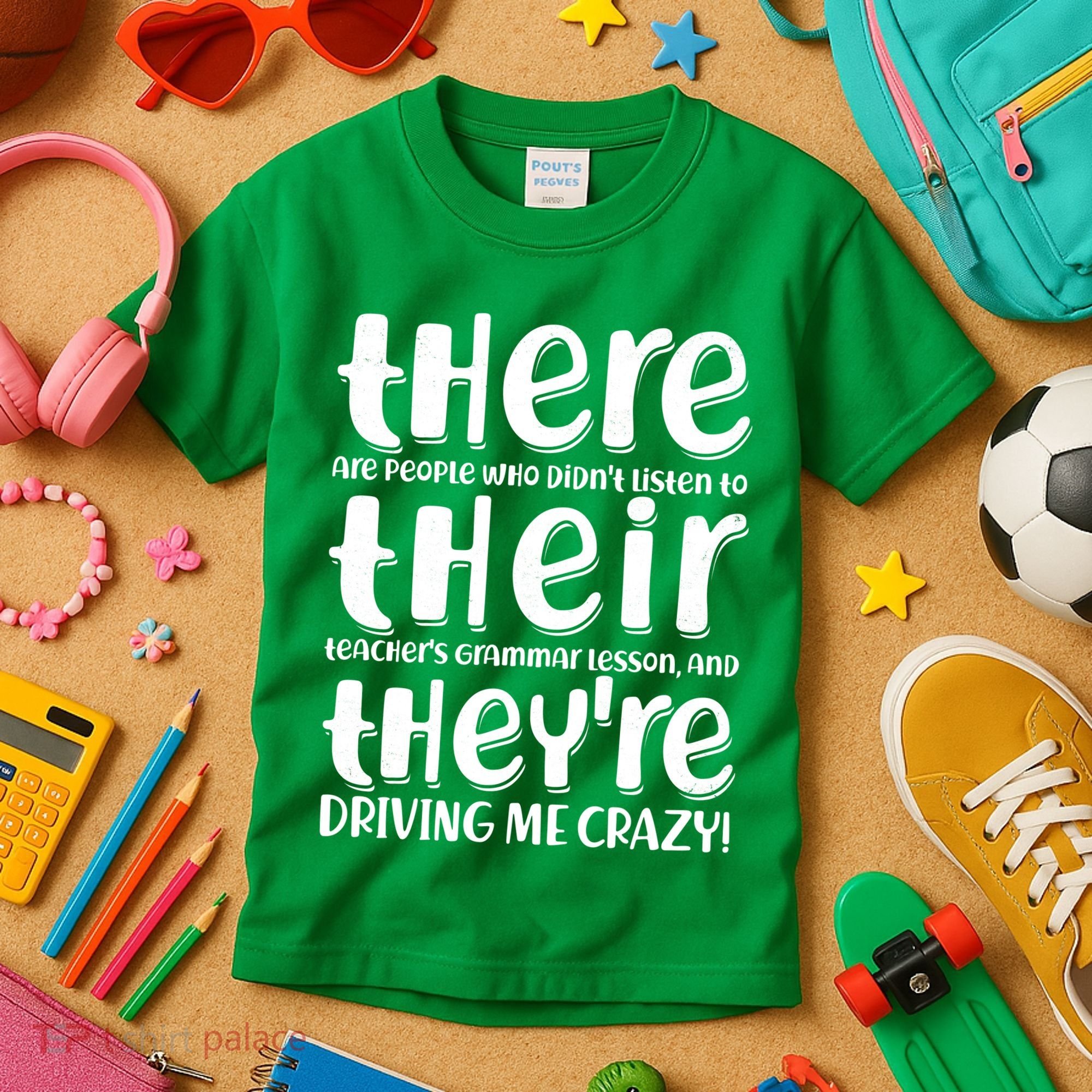 Funny There Their Theyre Grammar Lesson Kids T-Shirt