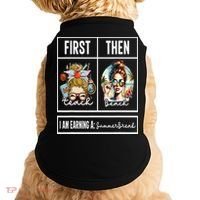 First Teach Then Beach I Am Earning A Summer Break Teacher Doggie Tank thumb 0
