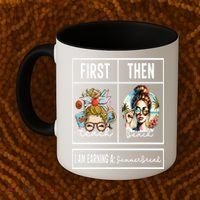 First Teach Then Beach I Am Earning A Summer Break Teacher Coffee Mug thumb 2