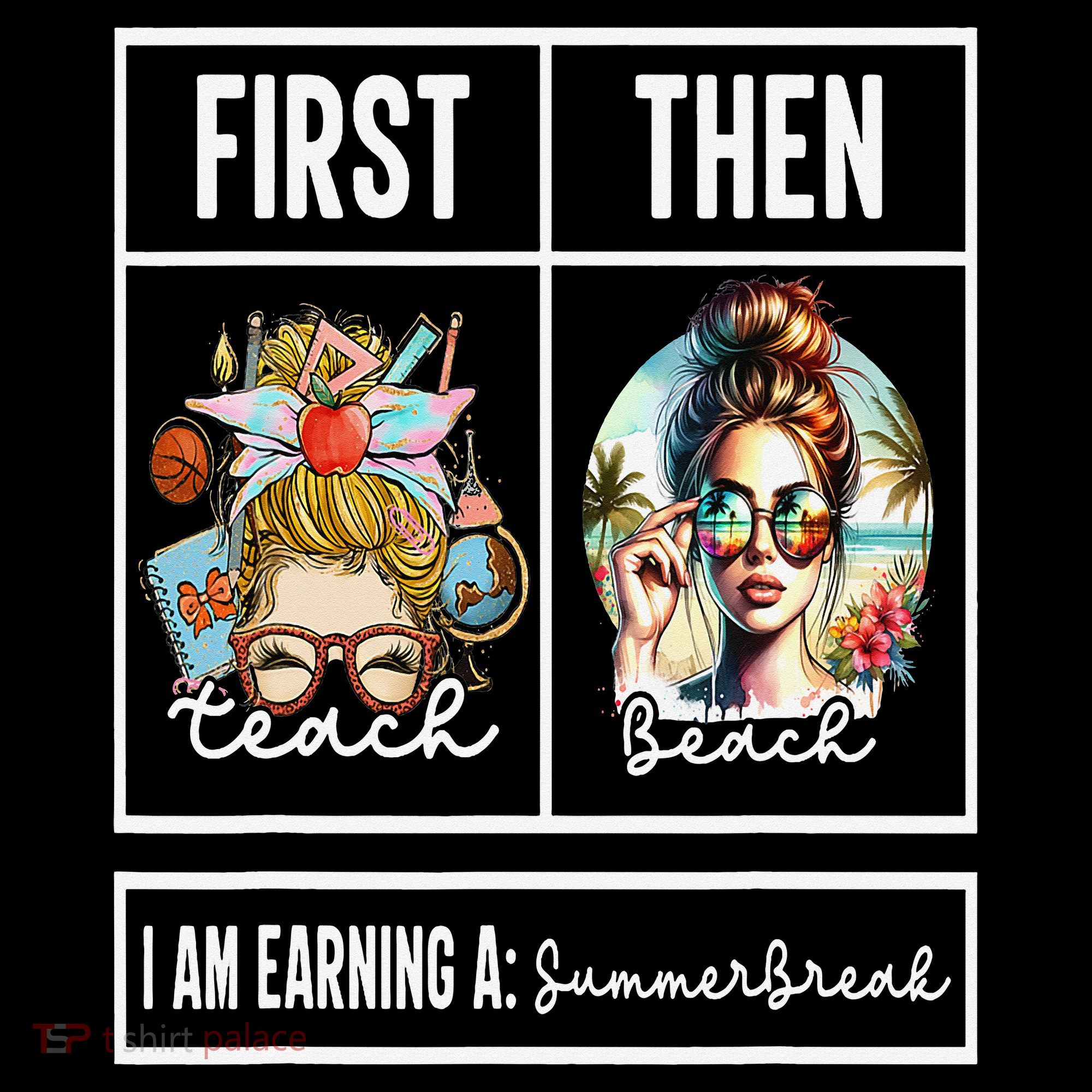 First Teach Then Beach I Am Earning A Summer Break Teacher Women's Hoodie
