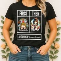 First Teach Then Beach I Am Earning A Summer Break Teacher Women's T-Shirt thumb 2