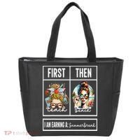 First Teach Then Beach I Am Earning A Summer Break Teacher Tote Bag thumb 0