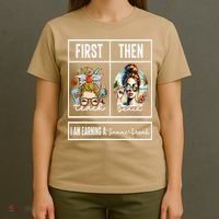 First Teach Then Beach I Am Earning A Summer Break Teacher T-Shirt thumb 4