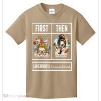First Teach Then Beach I Am Earning A Summer Break Teacher Kids T-Shirt thumb 0