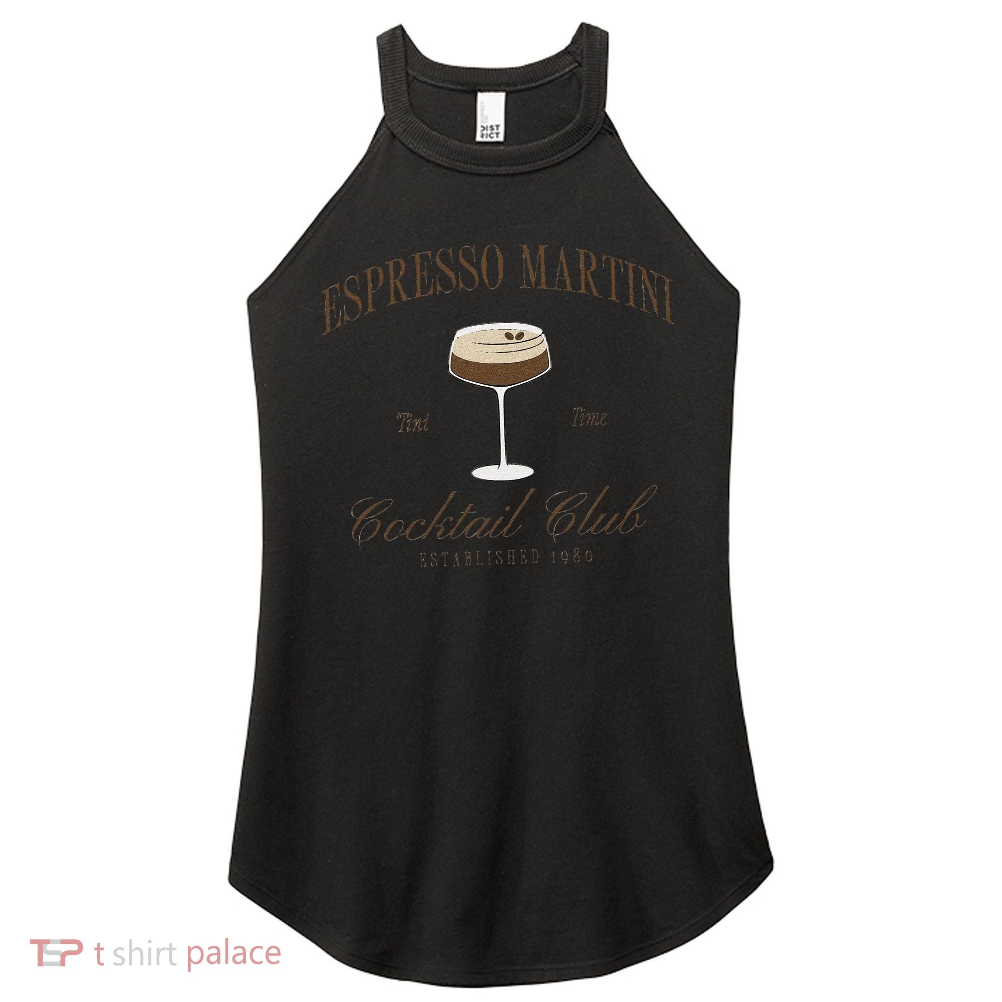 Funny Tini Time Espresso Martini Retro Cocktail And Social Club Women's Perfect Tri Rocker Tank