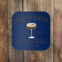 Funny Tini Time Espresso Martini Retro Cocktail And Social Club Coaster thumb 0