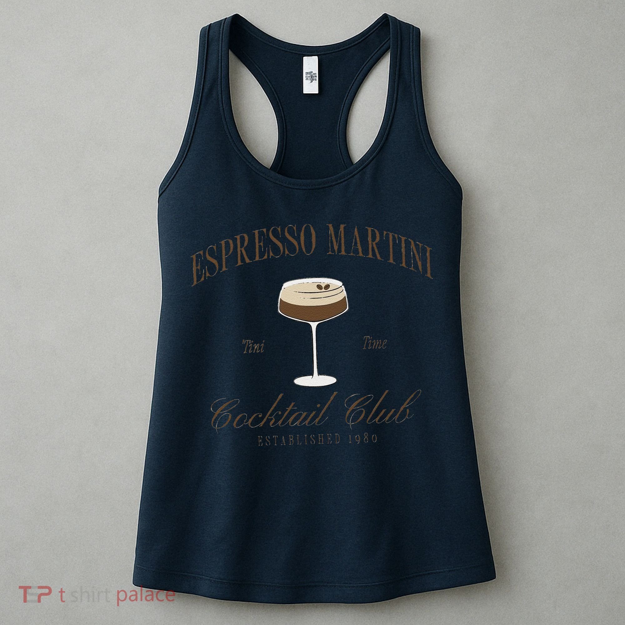 Funny Tini Time Espresso Martini Retro Cocktail And Social Club Women's Tank Top