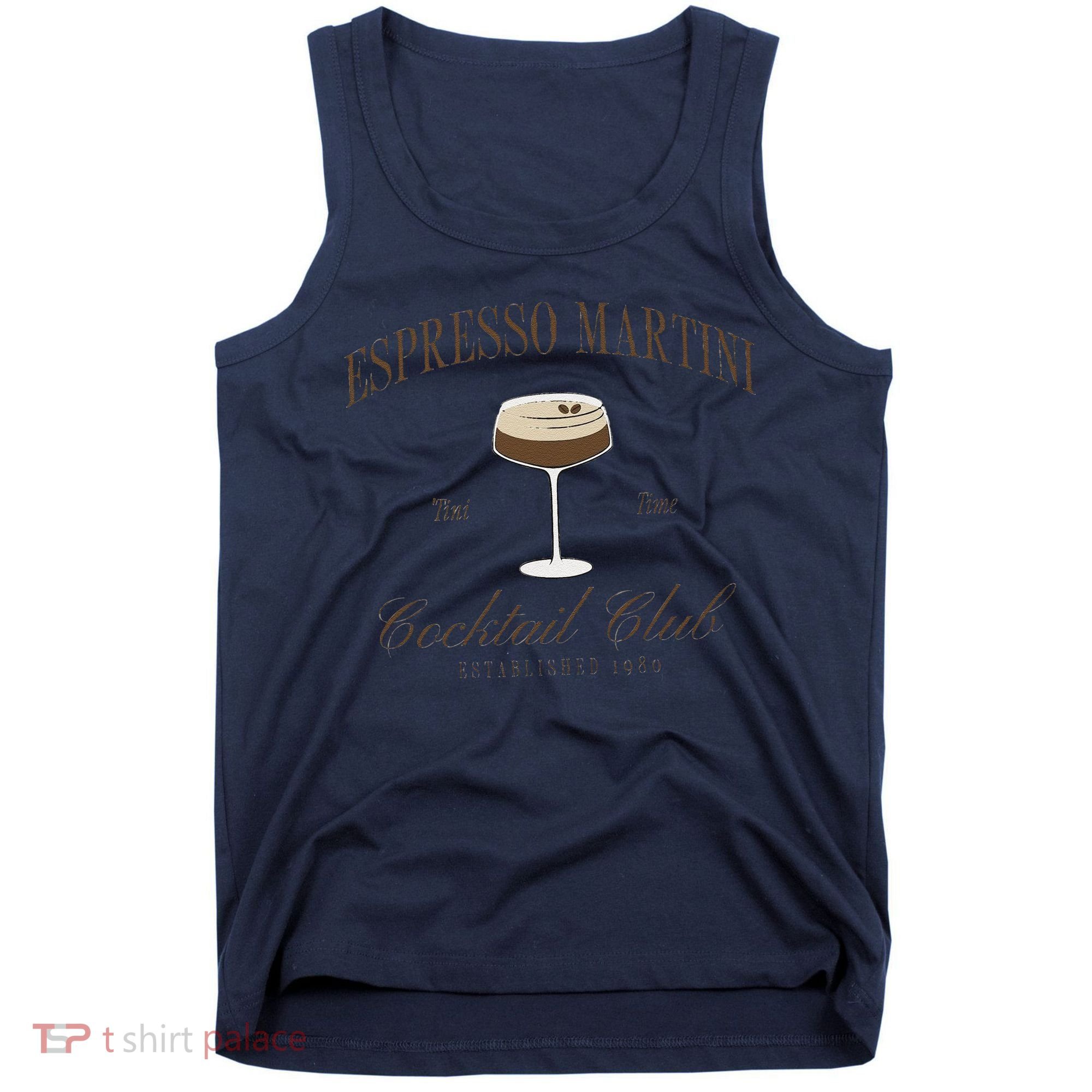 Funny Tini Time Espresso Martini Retro Cocktail And Social Club Tank Top