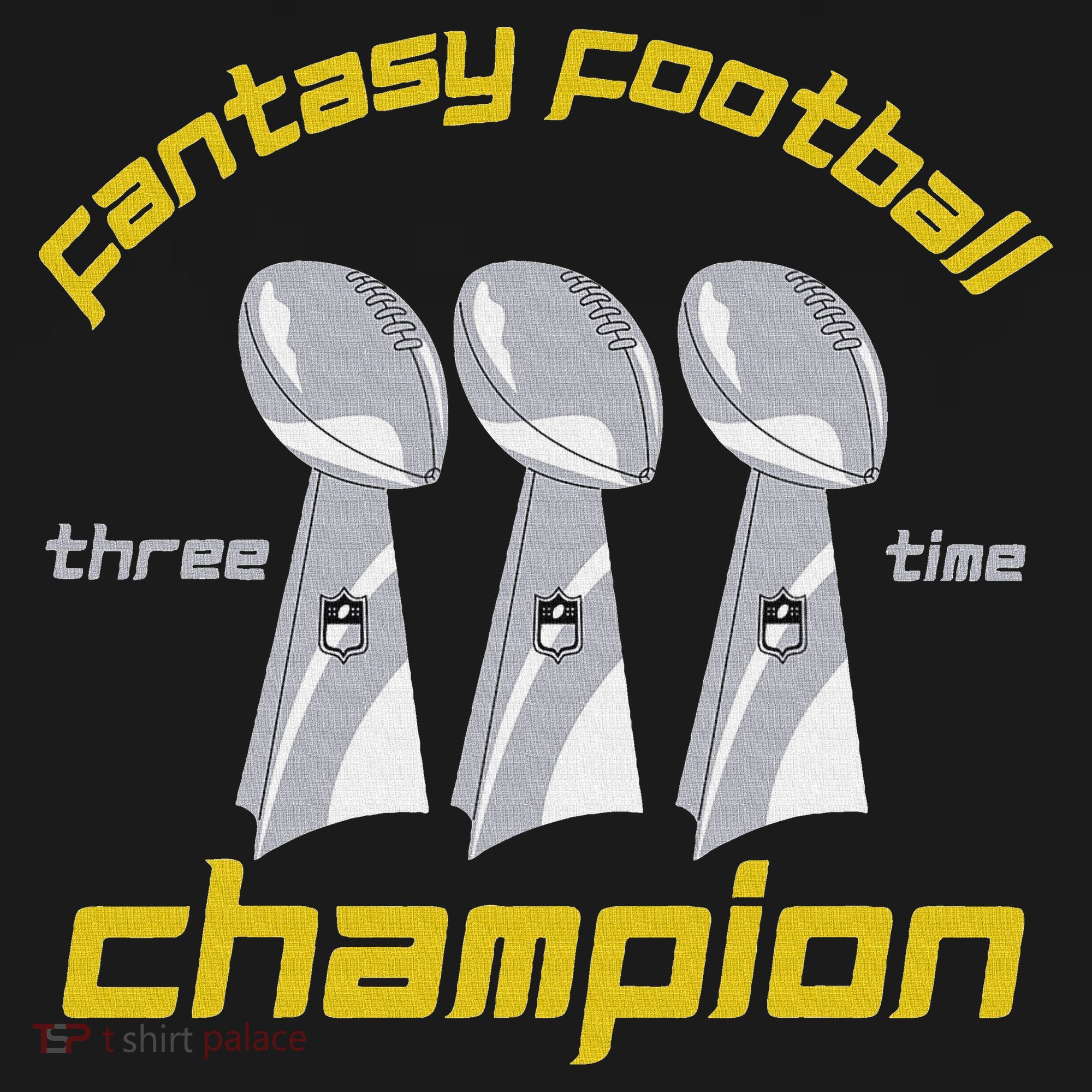 Fun Three Time Fantasy Football League Champion Trophy Women's Hoodie