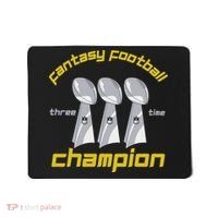 Fun Three Time Fantasy Football League Champion Trophy Mousepad thumb 0