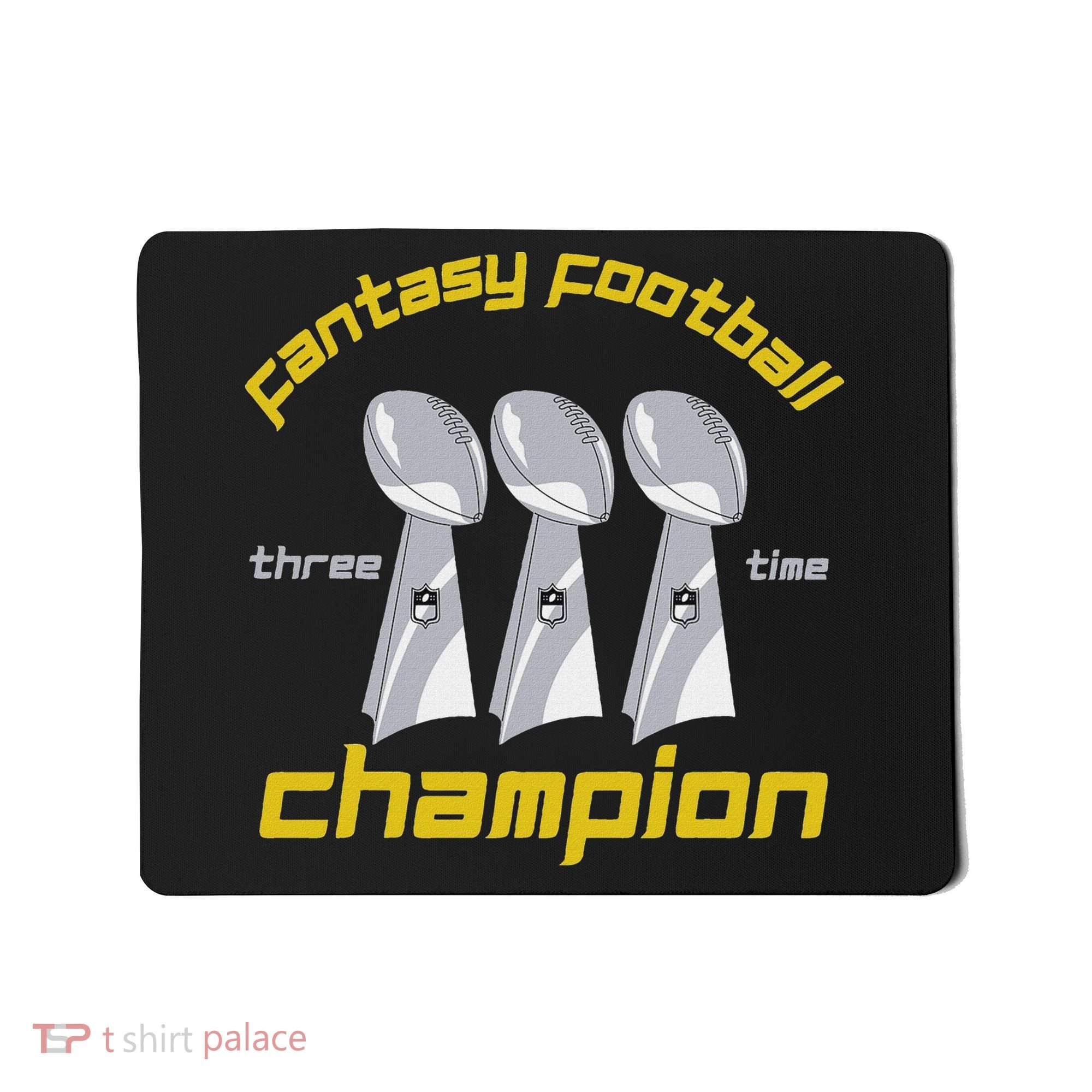 Fun Three Time Fantasy Football League Champion Trophy Mousepad